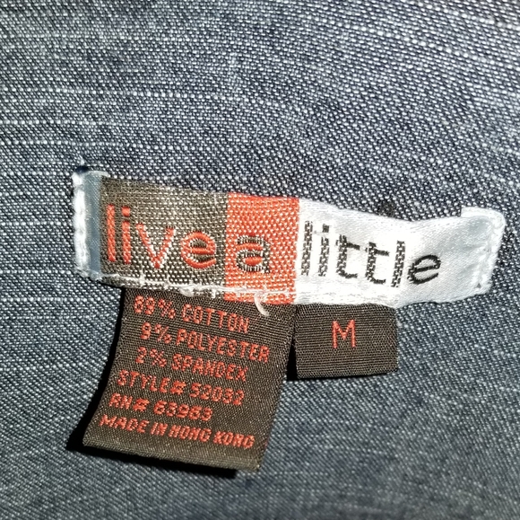 WESTERN STYLE SHIRT LIVE A LITTLE Sz M - Picture 2 of 4